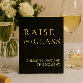 Minimalistisch Zwart & Goud Wedding Bar Teken Folie Feestdagenkaart