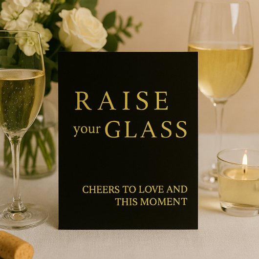 Minimalistisch Zwart & Goud Wedding Bar Teken Folie Feestdagenkaart