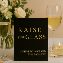 Minimalistisch Zwart & Goud Wedding Bar Teken Folie Feestdagenkaart