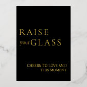 Minimalistisch Zwart & Goud Wedding Bar Teken Folie Feestdagenkaart (Voorkant)