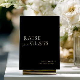 Minimalistisch Zwart & Goud Wedding Bar Teken Folie Uitnodiging