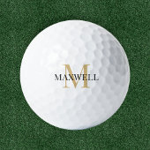 Minimalistisch zwart goudmonogram golfballen