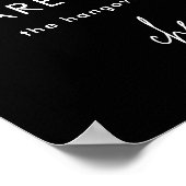 Minimalistisch zwart grappig trouwfeest open bar b poster (Hoek)