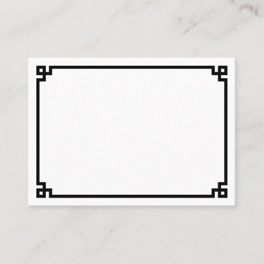 Minimalistisch zwart-Grieks grenshuwelijk Plaatskaartje (Voorkant)