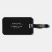 Minimalistisch zwart-grijs gepersonaliseerd monogr bagagelabel (Achterkant horizontaal)