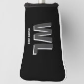 Minimalistisch zwart-grijs gepersonaliseerd monogr golfheadcover (Draai 90)
