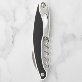 Minimalistisch zwart-grijs gepersonaliseerd monogr kurkentrekker (Achterkant)