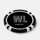 Minimalistisch zwart-grijs gepersonaliseerd monogr poker chips (Enkel)