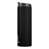 Minimalistisch zwart-grijs gepersonaliseerd monogr thermosbeker (Geroteerd rechts)