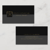 Minimalistisch zwart grijs & interieur visitekaartje (Voorkant / Achterkant)