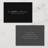 Minimalistisch zwart grijs met cursieve tekst visitekaartje (Voorkant / Achterkant)