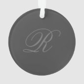 Minimalistisch zwart grijs vlak toevoegen Monogram Ornament (achterkant)