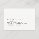 Minimalistisch zwart groot Klassiek Monogram Visitekaartje (Achterkant)