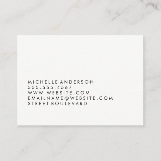 Minimalistisch zwart groot Klassiek Monogram Visitekaartje (Achterkant)