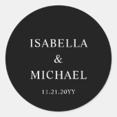 minimalistisch zwart | gunst ronde sticker (Voorkant)