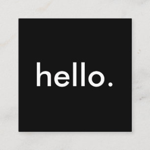Minimalistisch zwart Hallo Vierkante Visitekaartje