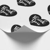 Minimalistisch zwart hart Dank u wel Typografie Cadeaupapier (Hoek)