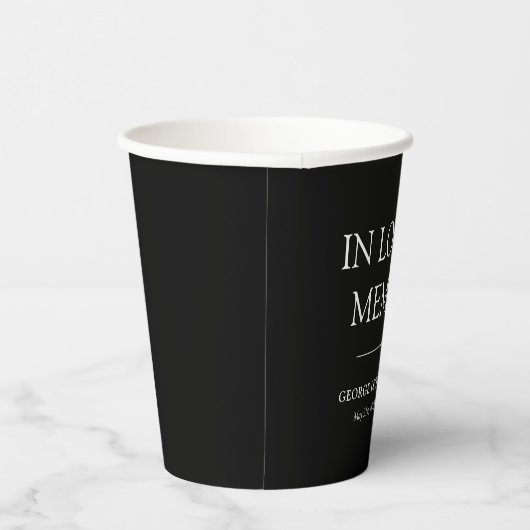 Minimalistisch zwart in liefdevol geheugen papieren bekers (Rechts)