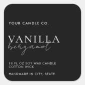 Minimalistisch zwart-kaartenlabel vierkante sticker (Voorkant)