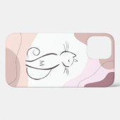 Minimalistisch zwart kat Boho Organic Shapes Monog Case-Mate iPhone Case (Achterkant (horizontaal))