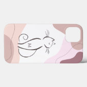 Minimalistisch zwart kat Boho Organic Shapes Monog Case-Mate iPhone Case (Achterkant (horizontaal))