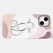 Minimalistisch zwart kat Boho Organic Shapes Monog Case-Mate iPhone Case (Achterkant (horizontaal))