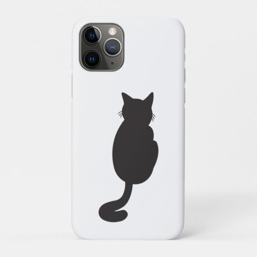 Minimalistisch zwart kat silhouet Case-Mate iPhone case (Achterkant)