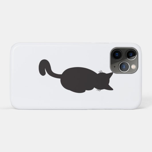 Minimalistisch zwart kat silhouet Case-Mate iPhone case (Achterkant (horizontaal))