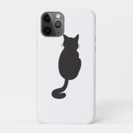 Minimalistisch zwart kat silhouet Case-Mate iPhone case
