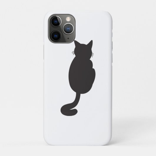 Minimalistisch zwart kat silhouet Case-Mate iPhone case (Achterkant)