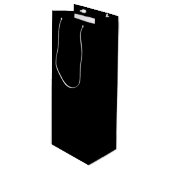 Minimalistisch zwart kat silhouet wijn cadeautas (Voorkant Gekanteld)