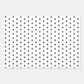 Minimalistisch zwart kerstdennenboompatroon inpakpapier vel (Voorkant 2)
