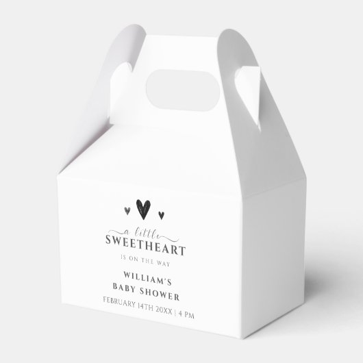 Minimalistisch zwart klein lieverd Baby shower Bedankdoosjes (Voorkant Zijde)