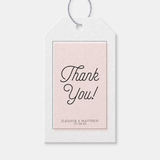 Minimalistisch zwart kleurenblok Dank u Cadeaulabel (Voorkant)