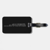 Minimalistisch zwart label met naam bagagelabel (Achterkant horizontaal)