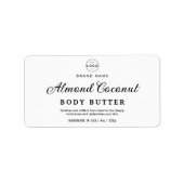 Minimalistisch zwart lichaam scrub cosmetische pot etiket (Voorkant)