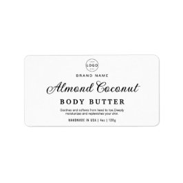 Minimalistisch zwart lichaam scrub cosmetische pot etiket