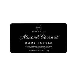 Minimalistisch zwart lichaam scrub cosmetische pot etiket