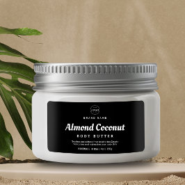 Minimalistisch zwart lichaam scrub cosmetische pot etiket