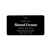 Minimalistisch zwart lichaam scrub cosmetische pot etiket (Voorkant)