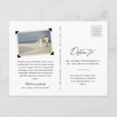 Minimalistisch zwart Lijst 2 Fotohuwelijk Hartelij Briefkaart (Achterkant)