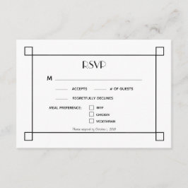 Minimalistisch Zwart Lijst Bruiloft RSVP Maaltijdo