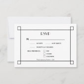 Minimalistisch Zwart Lijst Bruiloft RSVP Maaltijdo (Voorkant)