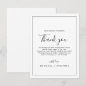 Minimalistisch zwart Lijst Dank u wel Kaart voor o (Voorkant / Achterkant)