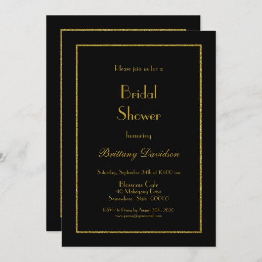 Minimalistisch zwart Lijst Vrijgezellenfeest Kaart (Voorkant / Achterkant)