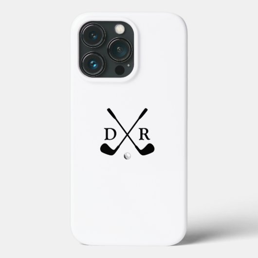 Minimalistisch zwart logo en monogram golfspeler Case-Mate iPhone case (Achterkant)