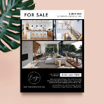 Minimalistisch zwart Logo foto's onroerend goed te Flyer<br><div class="desc">Minimalistisch onroerend goed te koop marketingflyer met ruimte voor uw logo en 3 foto's. Deze volledig aanpasbare zwart-witmarketingbrochure is voorzien van een eenvoudig ontwerp met ruimte voor uw aangepaste tekst- en eigendomsdetails. Een eenvoudige manier om reclame te maken voor uw vastgoedaanbiedingen aan potentiële kopers!</div>