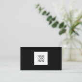 Minimalistisch Zwart Logo QR Code Visitekaartje (Staand voorkant)