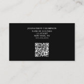 Minimalistisch Zwart Logo QR Code Visitekaartje (Achterkant)