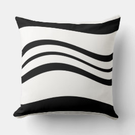 Minimalistisch zwart looppatroon wit kussen
